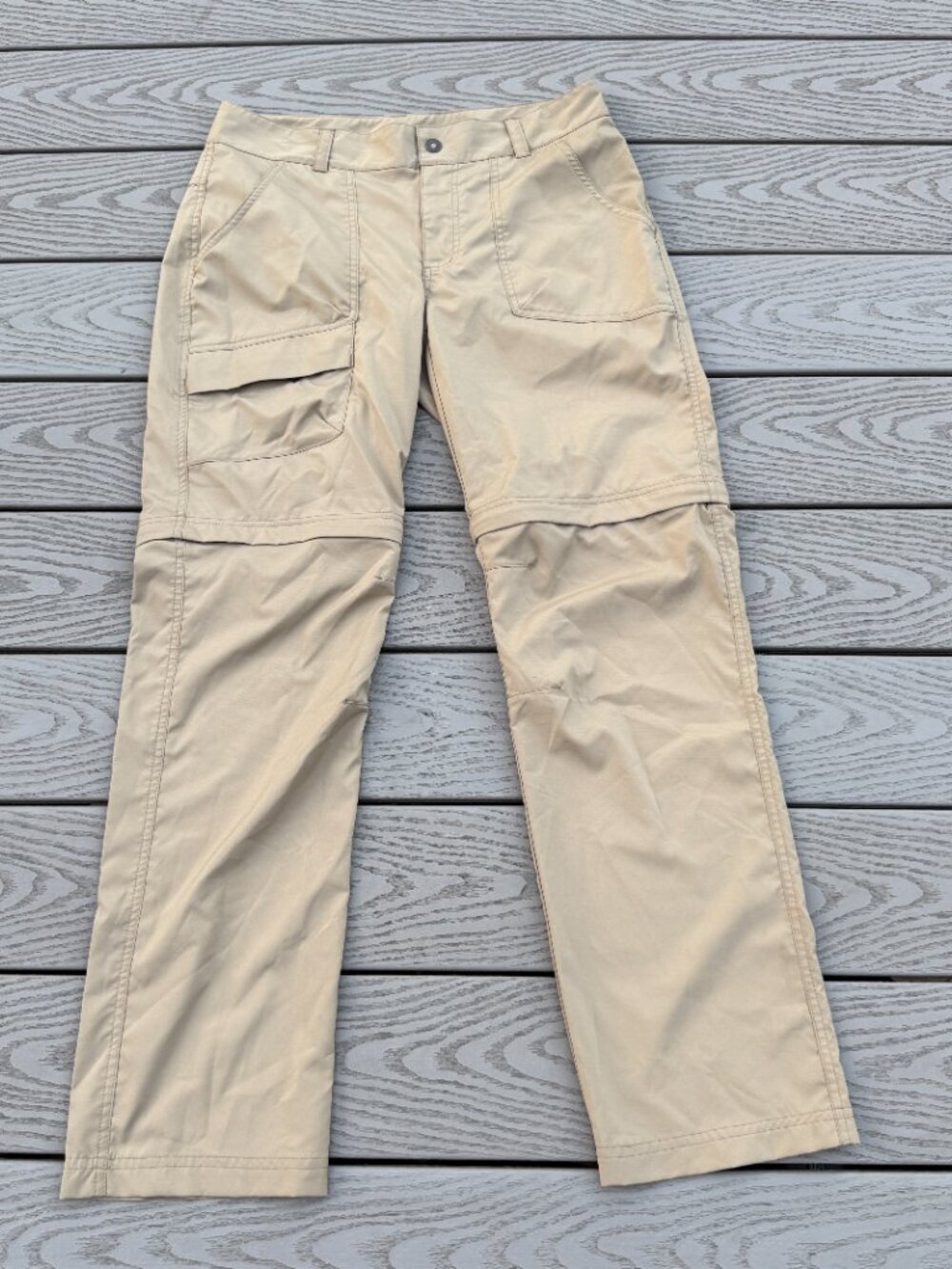 Columbia Womens Convertible Hiking Pants Size Medium Beige Zip Off